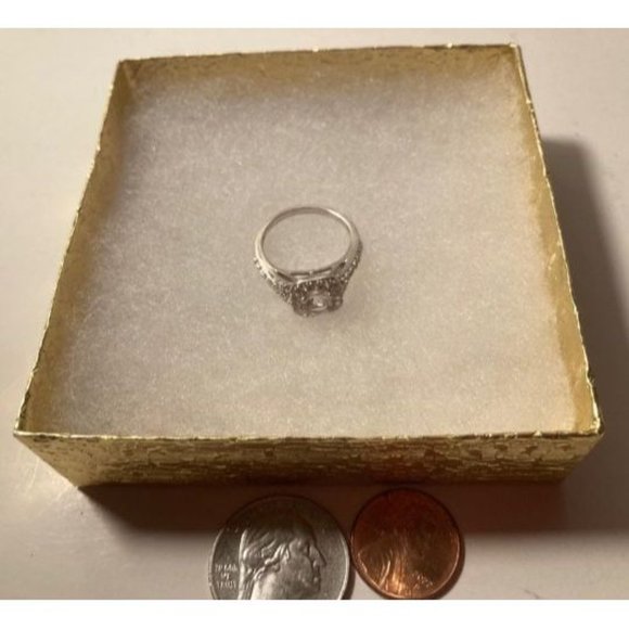 Vintage Sterling Silver Ring, SK9, Nice Platinaire Diamond Ring, Tested - Picture 7 of 8